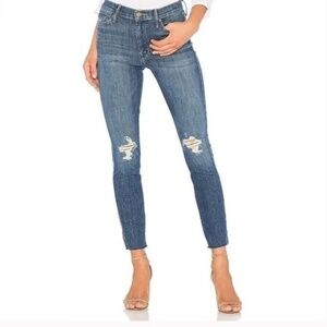 MOTHER The Vamp Fray Skinny Jeans 27 Crazy Like A Fox Distressed Raw Hem